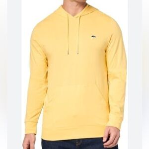 Lacoste Men's Cotton Jersey Hooded T-Shirt small yellow